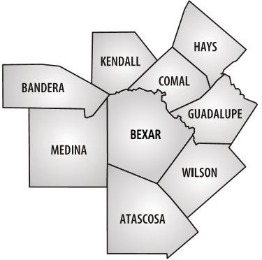 counties around San Antonio / Bexar County TX