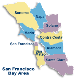 counties around San Francisco, California