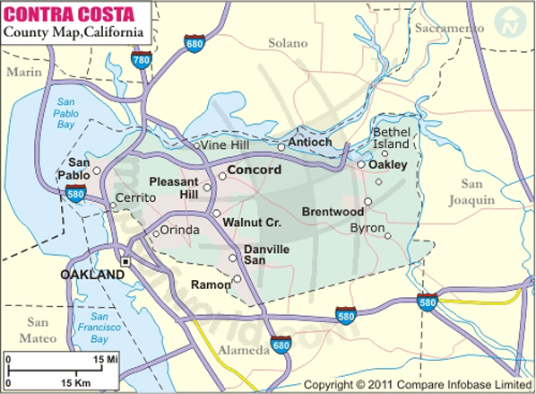 counties around Contra Costa County California