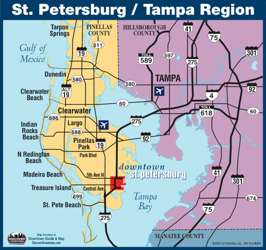 map of greater Tampa, Florida
